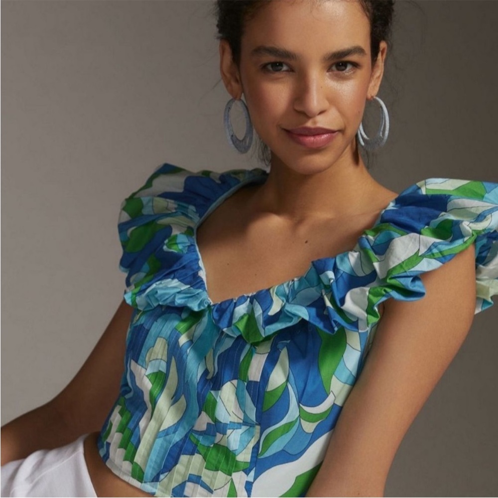 Anthropologie Maeve Ruffled top. NWT - Picture 4 of 6
